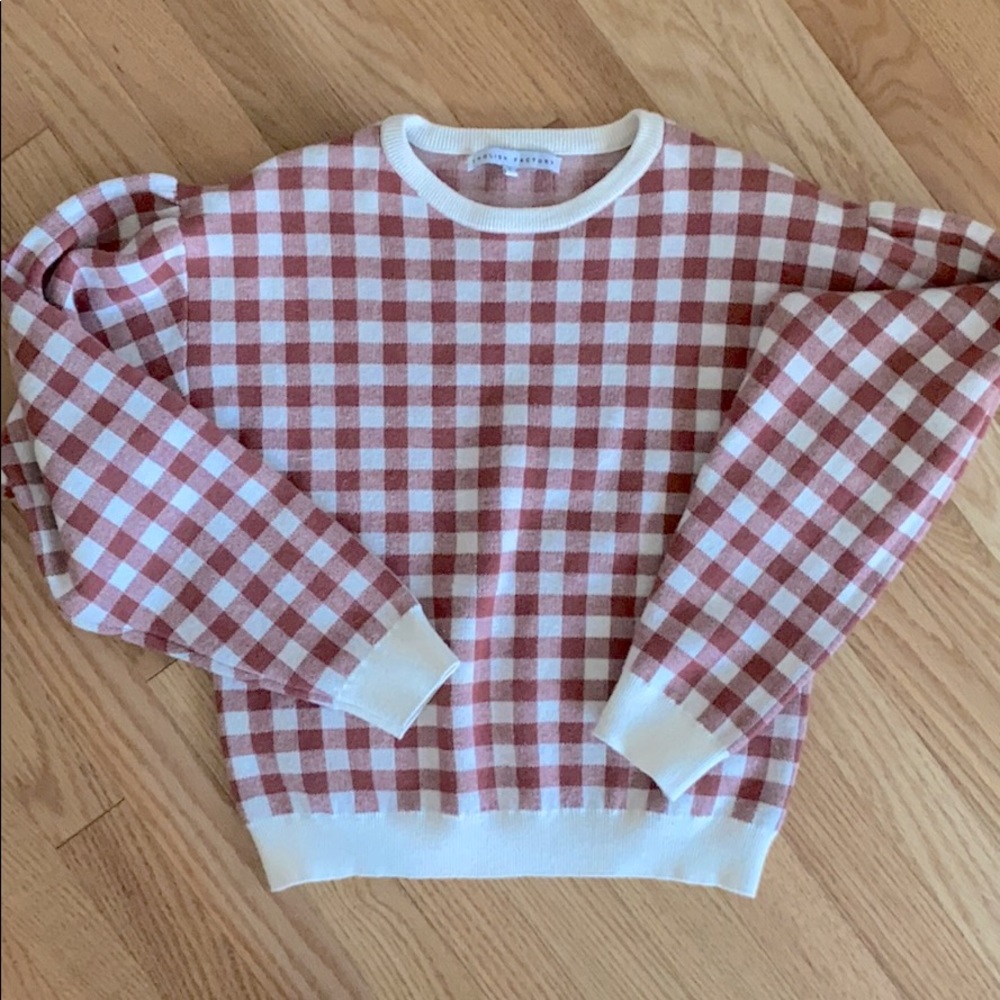 English Factory Gingham Sweater